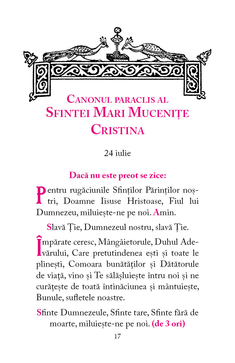 Viața, paraclisul și acatistul Sfintei Mari Mucenițe Cristina